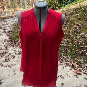 Red large flows sleeveless top